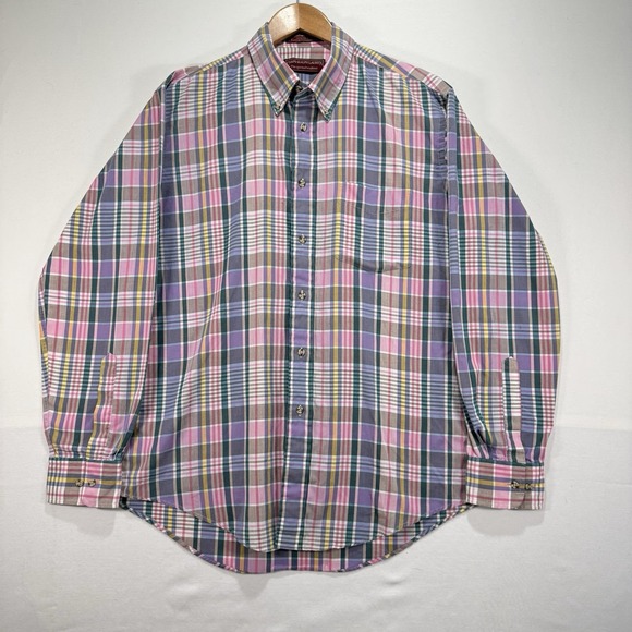 Other - Vintage Chaps Ralph Lauren Long Sleeve Button Down Shirt Mens‎ Pink Plaid